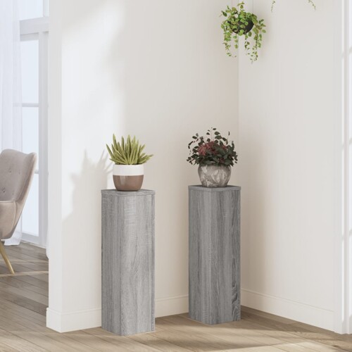 vidaXL Stalci za biljke 2 kom boja hrasta 17 x 17 x 60 cm drveni