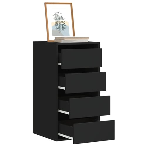 vidaXL Kutna komoda s ladicama crna 40x41x76 cm od konstruiranog drva
