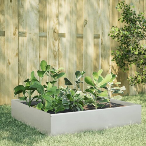 vidaXL Povišena vrtna gredica 100x100x33,5 cm nehrđajući čelik