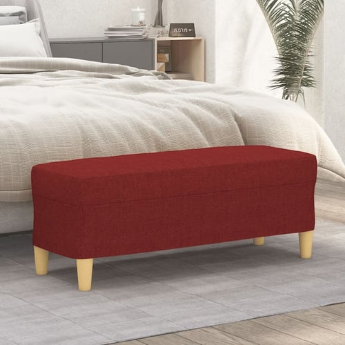 vidaXL Klupa Crvena boja vina 100x35x41 cm od tkanine