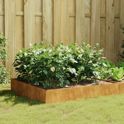 vidaXL Povišena vrtna gredica 100 x 100 x 33,5 cm od čelika COR-TEN