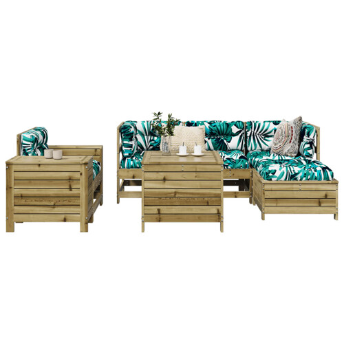 vidaXL 7-dijelni set vrtnih sofa od impregnirane borovine
