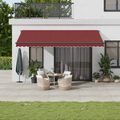 vidaXL Tenda na automatsko uvlačenje bordo 500 x 300 cm