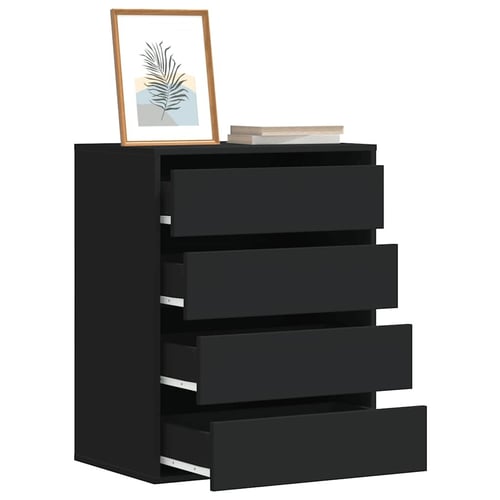 vidaXL Kutna komoda s ladicama crna 60x41x76 cm od konstruiranog drva
