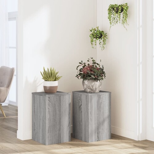 vidaXL Stalci za biljke 2 kom boja hrasta 30x30x50cm konstruirano drvo
