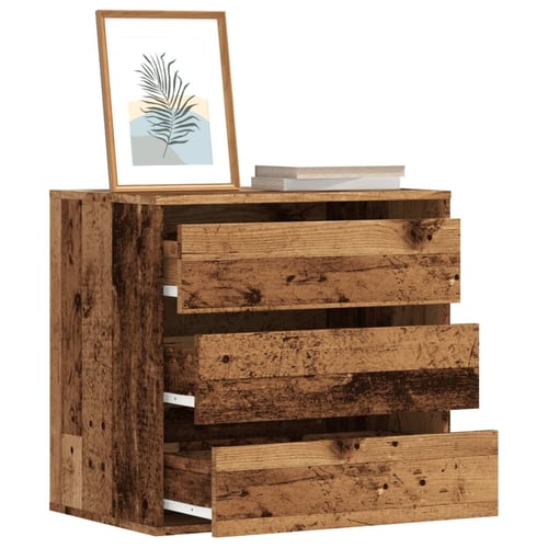vidaXL Kutna komoda s ladicama boja staro drvo 60x41x58 cm drveni