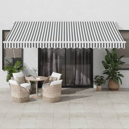 vidaXL Tenda na uvlačenje antracit-bijela 4,5x3 m tkanina i aluminij