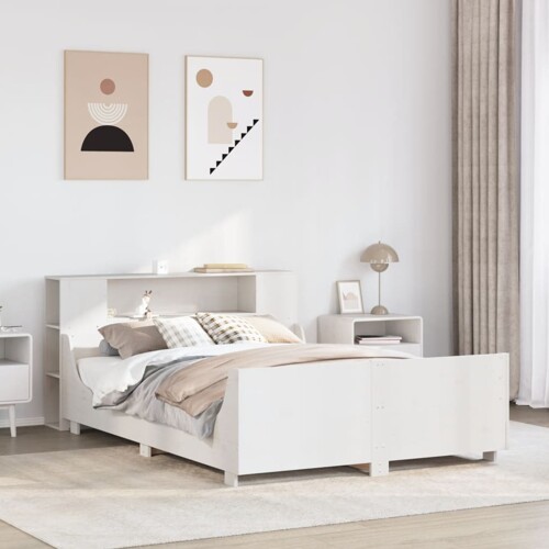 vidaXL Okvir kreveta bez madraca bijeli 120 x 190 cm masivna borovina