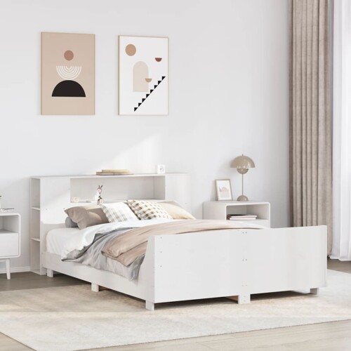 vidaXL Okvir kreveta bez madraca bijeli 160x200 cm od masivne borovine