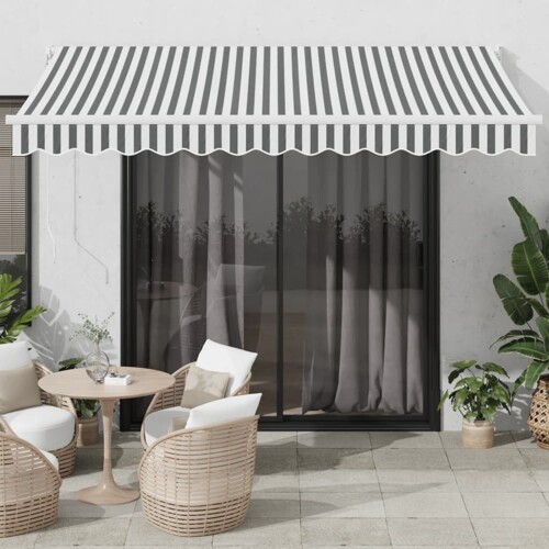 vidaXL Tenda na uvlačenje antracit-bijela 3,5x2,5 m tkanina i aluminij