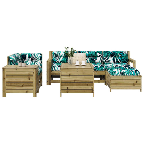 vidaXL 7-dijelni set vrtnih sofa od impregnirane borovine