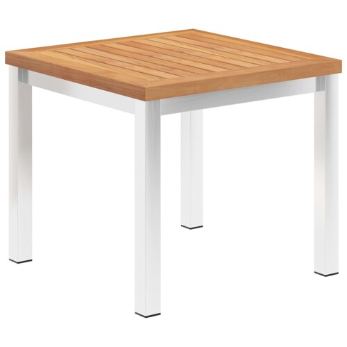 vidaXL Vrtni bočni stolić 45 x 45 x 38 cm od masivne tikovine i čelika
