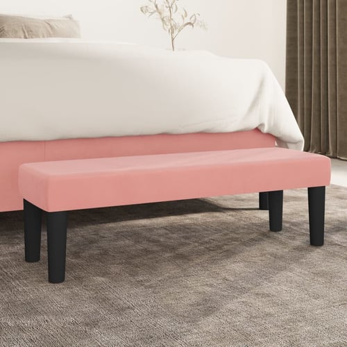 vidaXL Klupa ružičasti 100x30x30 cm baršunasti