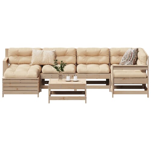vidaXL 7-dijelni set vrtnih sofa od masivne borovine