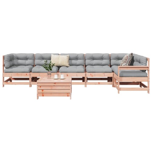 vidaXL 7-dijelni set vrtnih sofa od masivnog drva duglazije