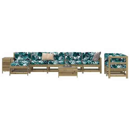 vidaXL 10-dijelni set vrtnih sofa od impregnirane borovine