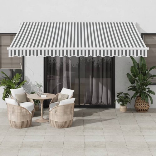 vidaXL Tenda na uvlačenje antracit-bijela 4x3 m od tkanine i aluminija