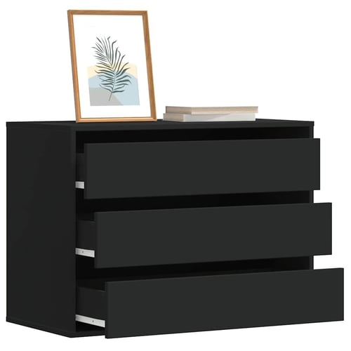 vidaXL Kutna komoda s ladicama crna 80x41x58 cm od konstruiranog drva