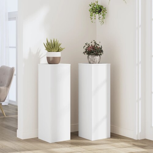 vidaXL Stalci za biljke 2 kom bijeli 25x25x80 cm konstruirano drvo