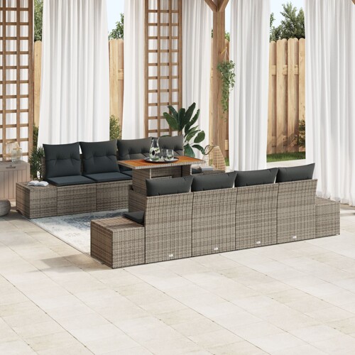 vidaXL set vrtnih sofa Set od 7 Smeđa Ratan 4-sjedala vanjski divan
