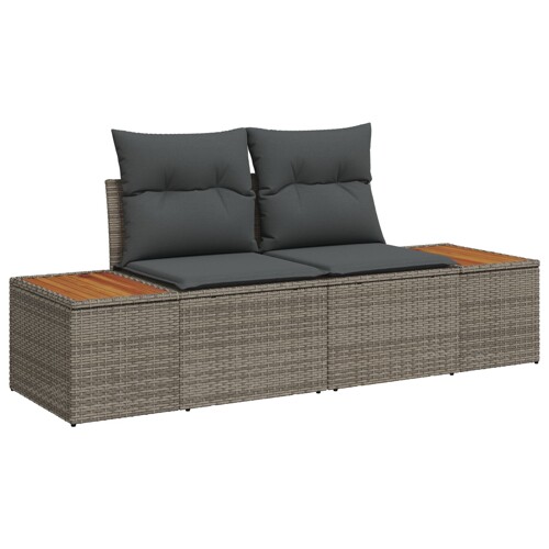 vidaXL Vrtni kauč set Set od 9 Siva Ratan Vrtni kutni kauč Pravokutni
