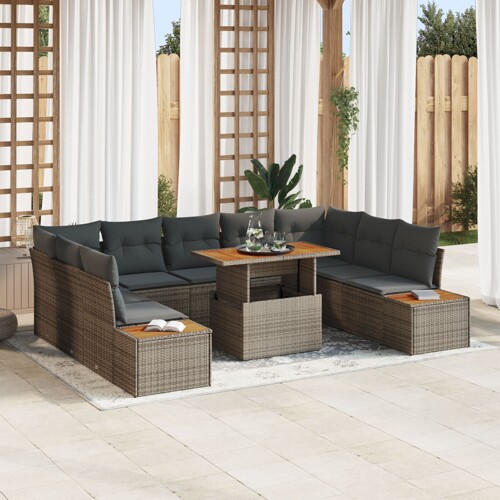 vidaXL set vrtnih sofa Set od 6 Antracit, svijetlosiva, svijetlosmeđa