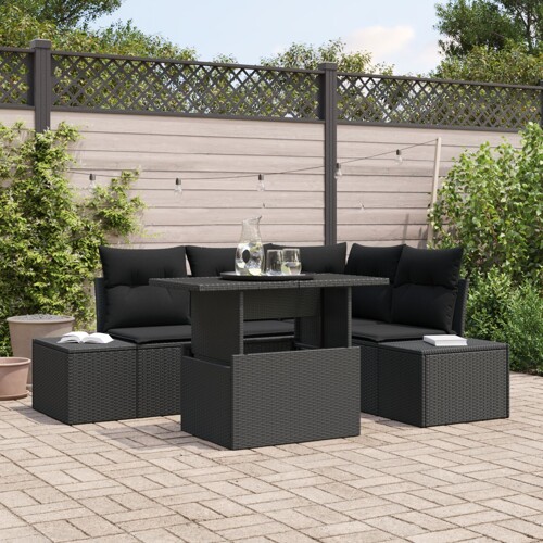 vidaXL Set vrtnih sofa 5 dijelova Tamno siva