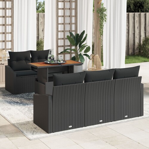 vidaXL Set od 4 Tamno siva Ratan, Čelik, Tkanina Srednje Modularni