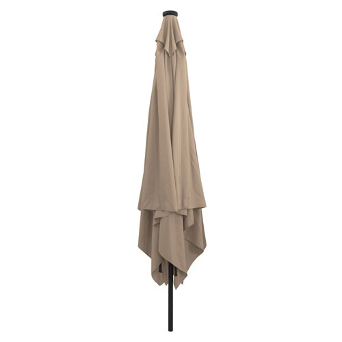 vidaXL Kvadratni vrtni suncobran s LED žaruljama 295x245 cm taupe