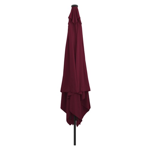 vidaXL Četverokutni vrtni suncobran s LED svjetlima 295x245 cm Bordeaux crveni