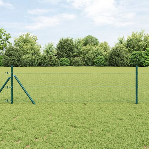 vidaXL Heksagonalna Ograda Zelena Metal 5000 x 0.09 x 60 cm Izdržljiva