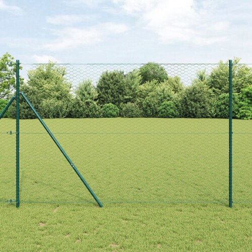 vidaXL Heksagonalna Ograda Zelena Metal 5000 x 0.09 x 160 cm Izdržljiva