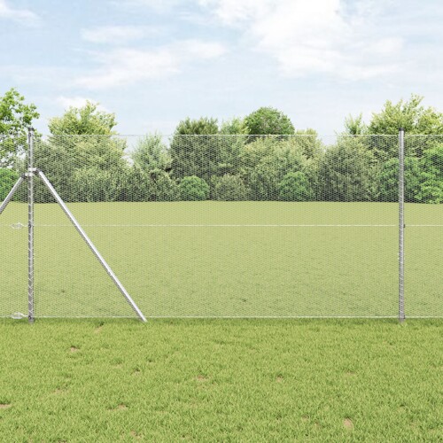 vidaXL Šesterokutna ograda Pocinčani čelik 5000 x 0.05 x 140 cm Izdržljivo