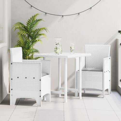 vidaXL Vrtna stolica Set od 2 Bijela, Svjetlosiva Plastika, Tkanina