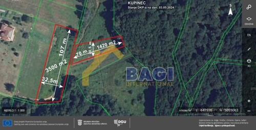 Bratina - Poljoprivredne parcele - prodaja (3.500 m2 i 1420