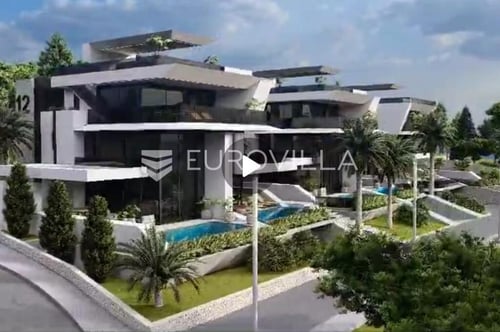 Njivice, otok Krk, dvoetažni stan u novogradnji s bazenom površine 104.45m2